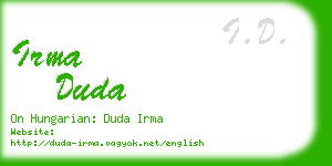 irma duda business card